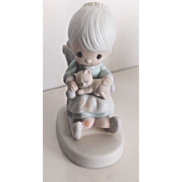 Jonathan & David Precious Moments Enesco 1979 Figurine "Purr-fect Grandma" - Picture 3 of 10